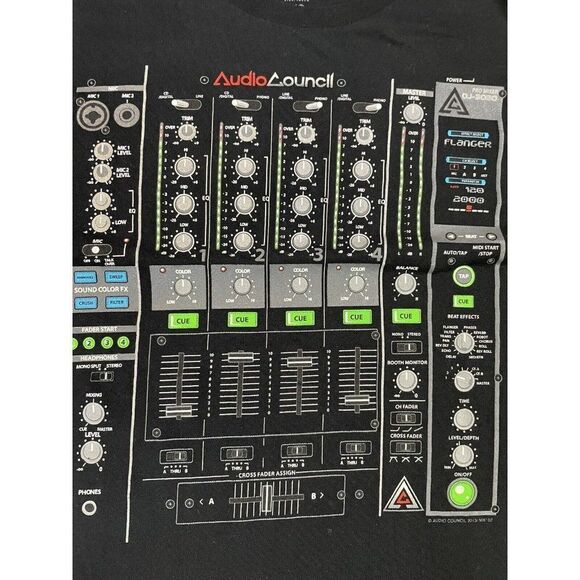 Audio Control Pro Mixer DJ 3030 Graphic T-shirt Men Large Black Short Sleeve - Picture 2 of 5